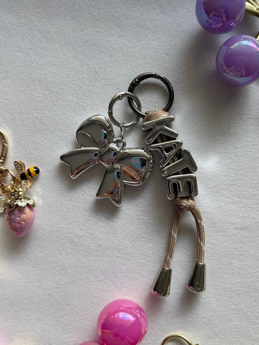 Metallic Name Keychain