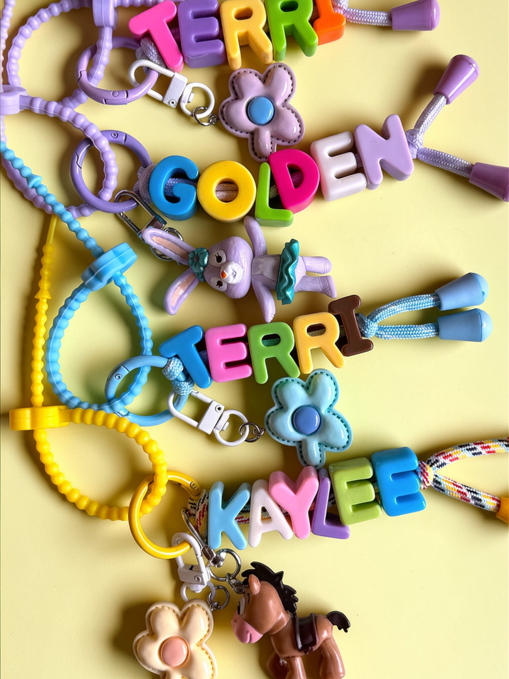 Rainbow Name Keyring