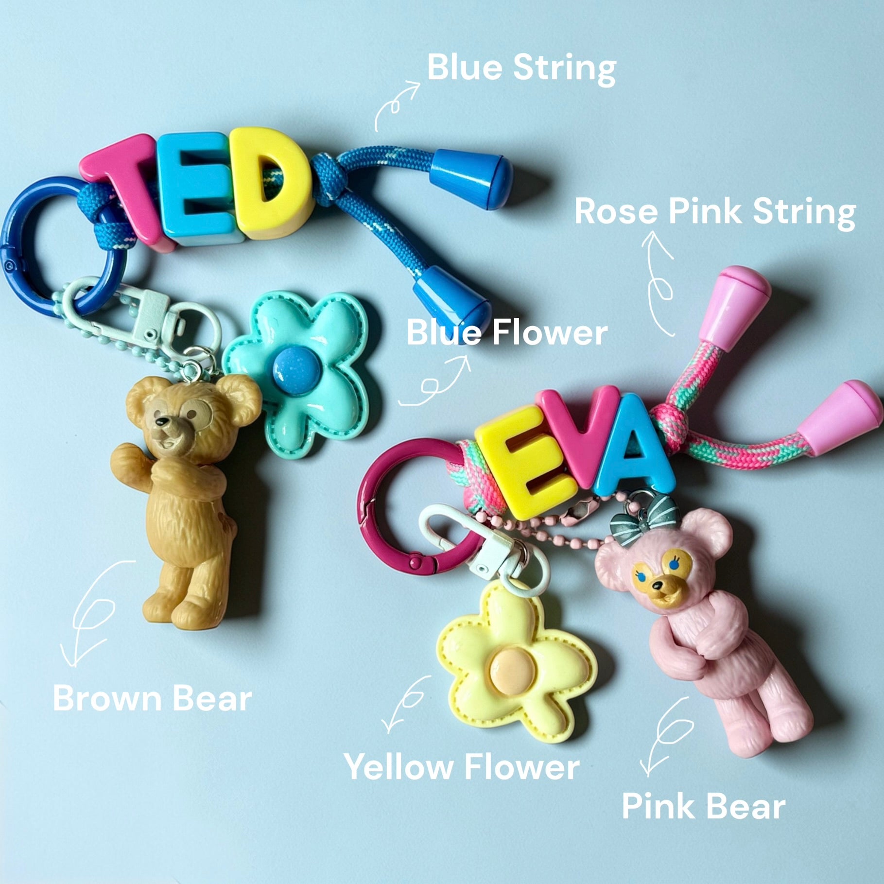 Rainbow Name Keyring