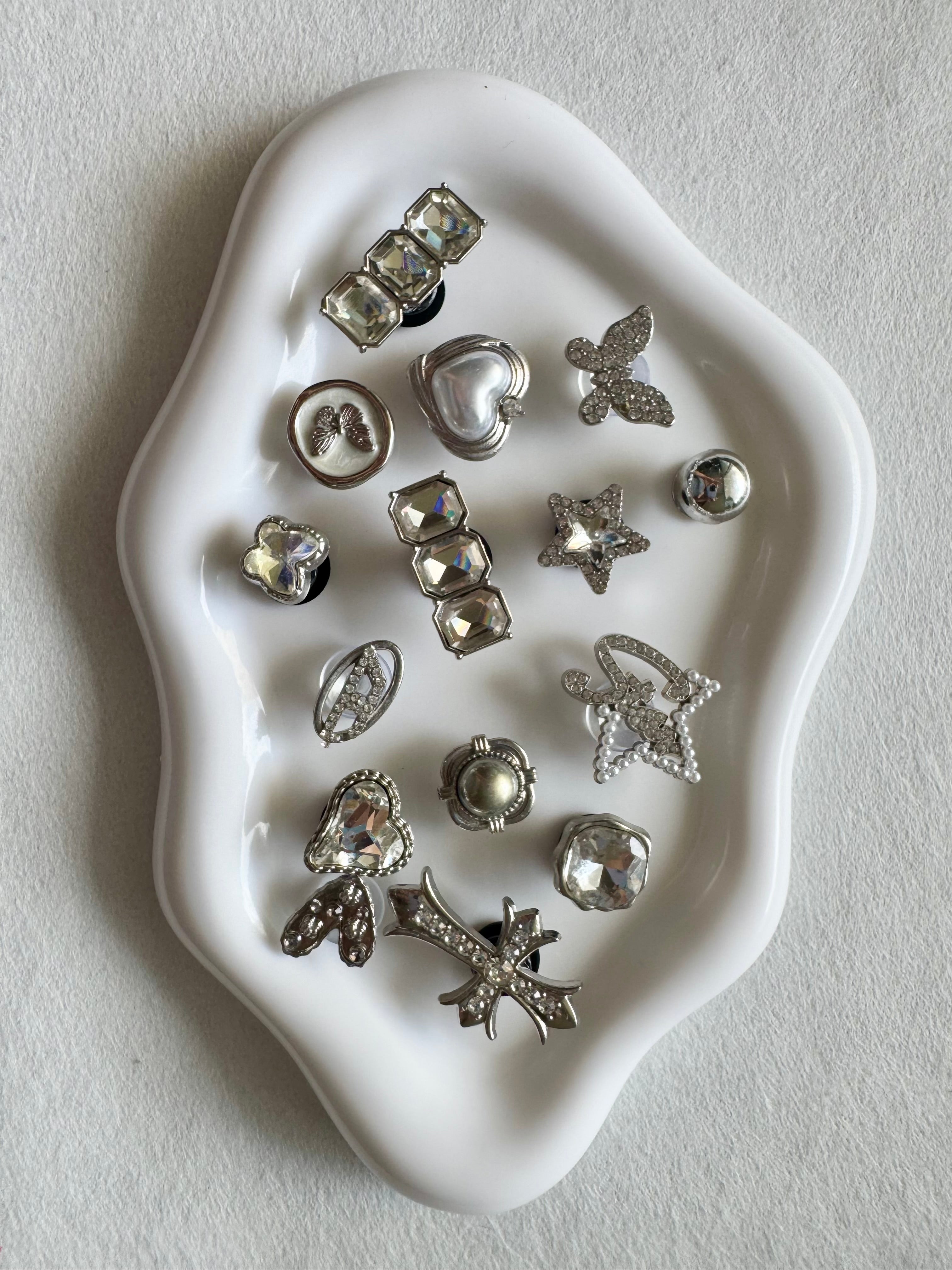 Silver Luxe Shoe Charms
