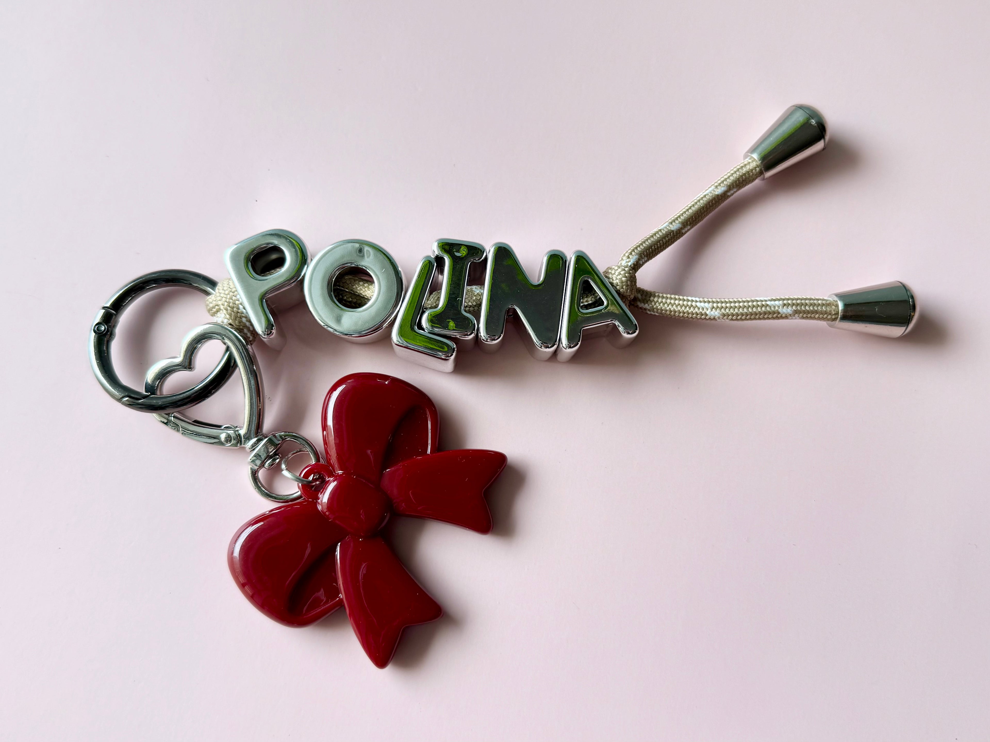 Silver Ribbon Name Keyring