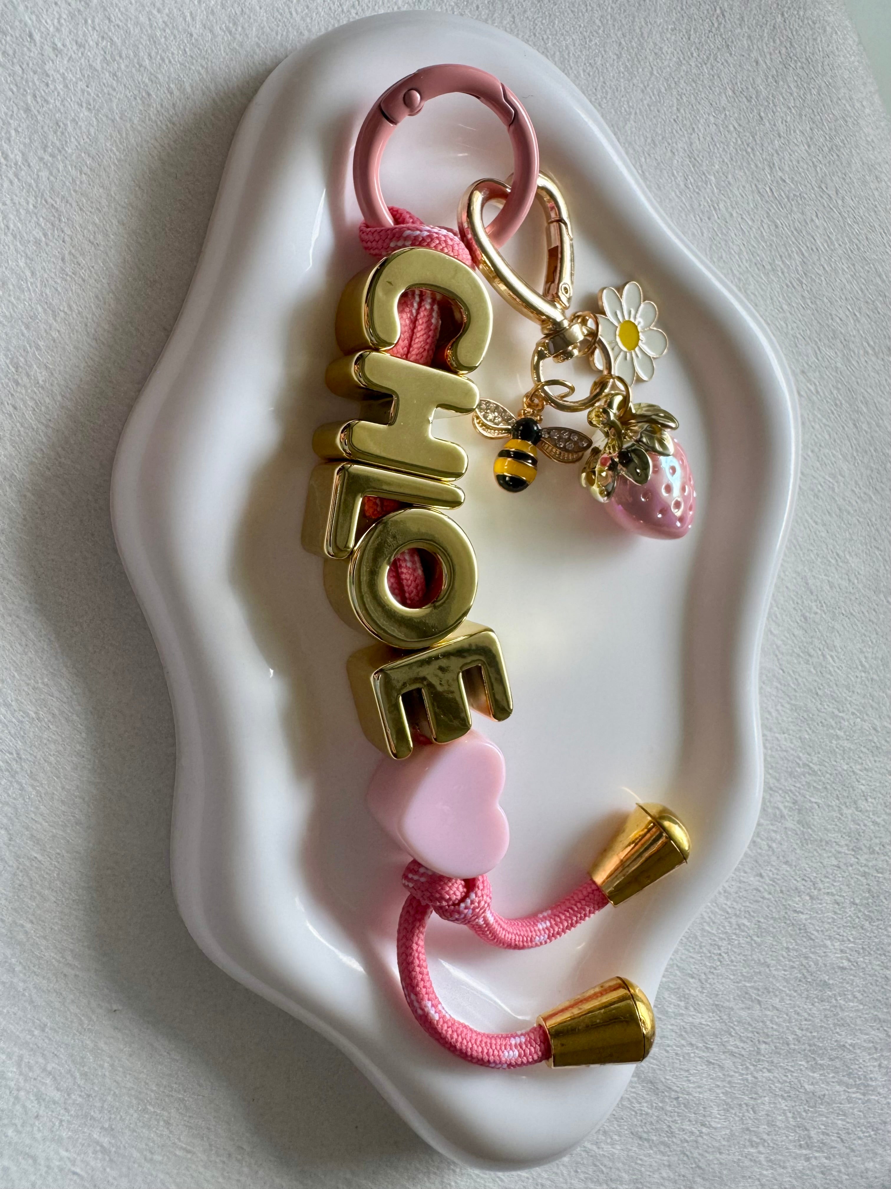 Metallic Name Keychain