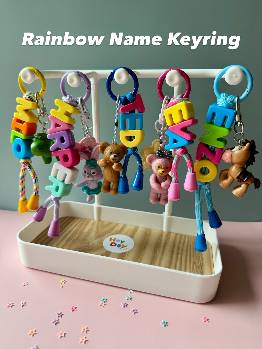 Rainbow Name Keyring