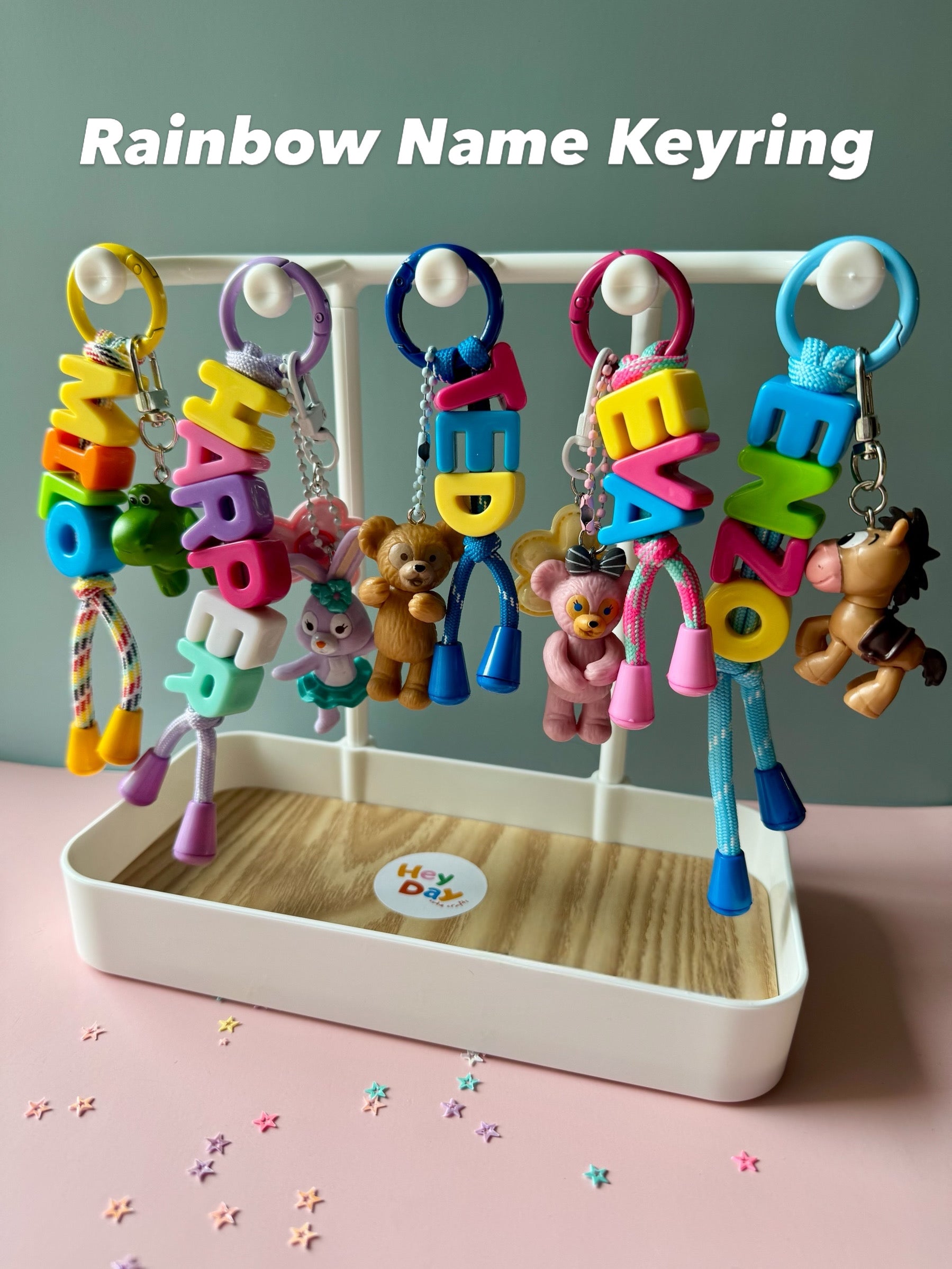 Rainbow Name Keyring