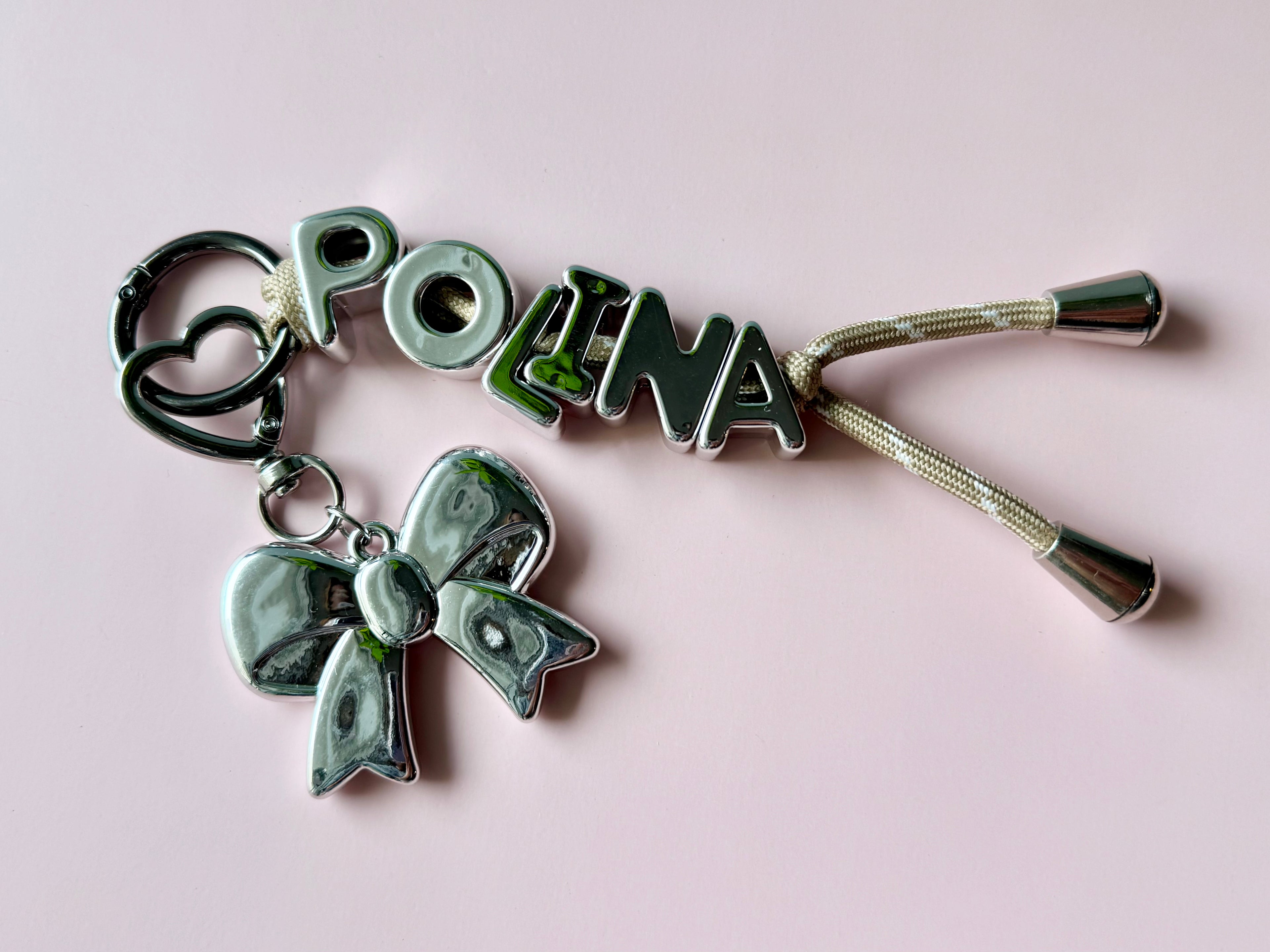 Silver Ribbon Name Keyring