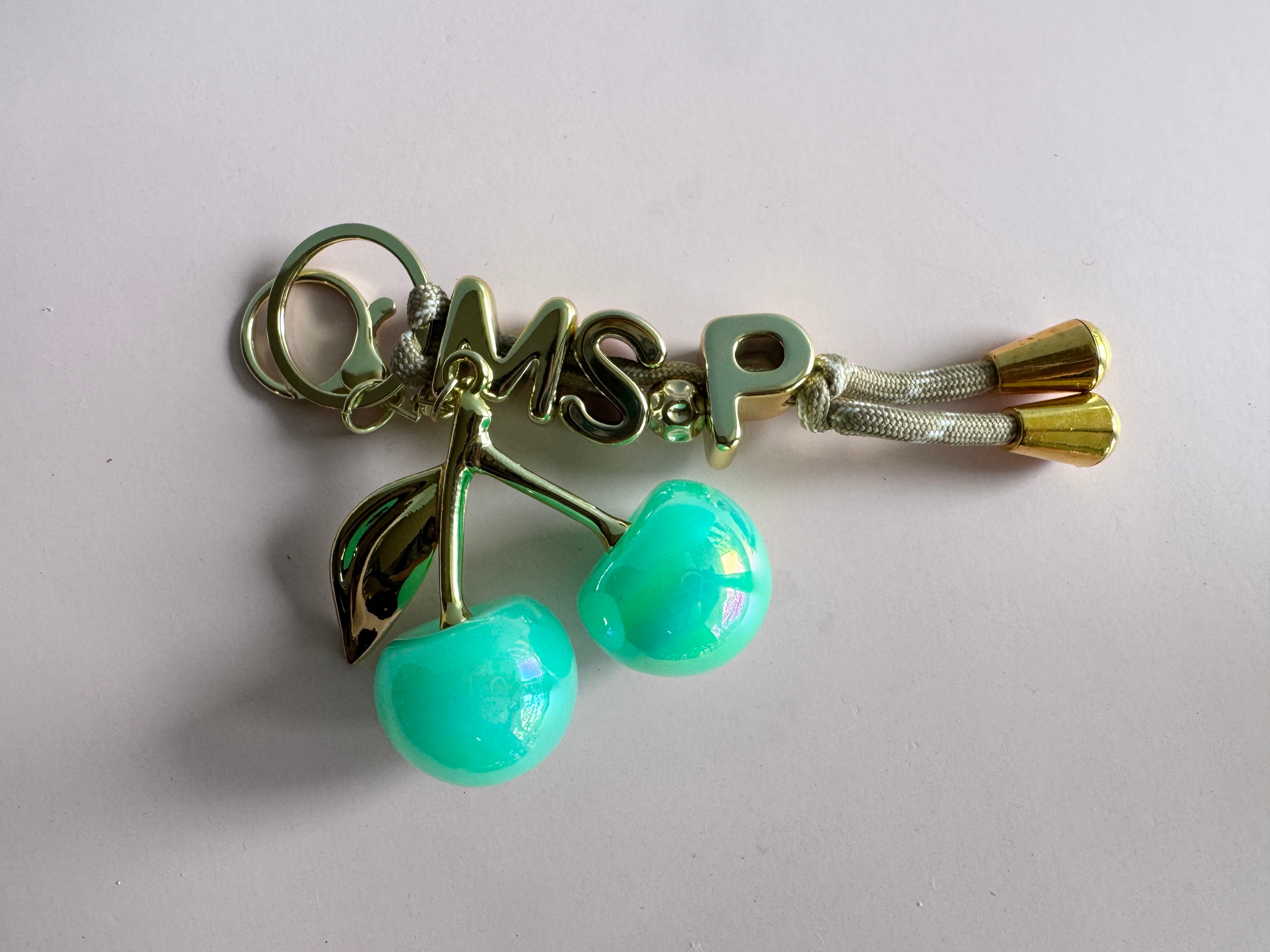 Gold Cherry Name Charm