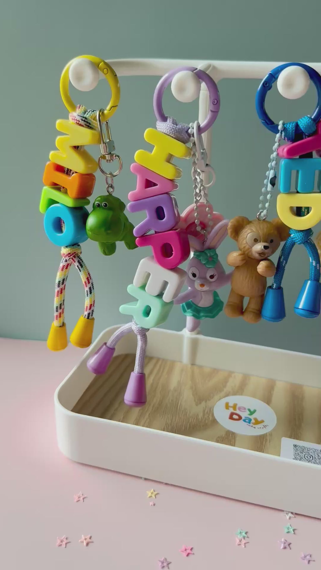 Rainbow Name Keyring